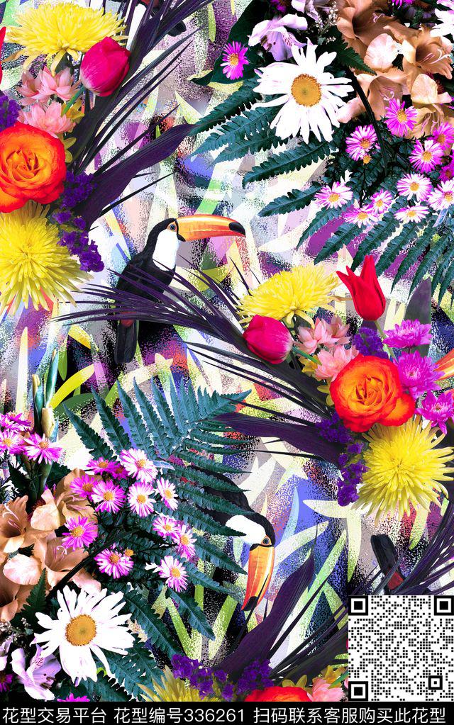 M-热带风/Tropical数码印花花型下载（图片编号: 336261） - 瓦栏（Walan）