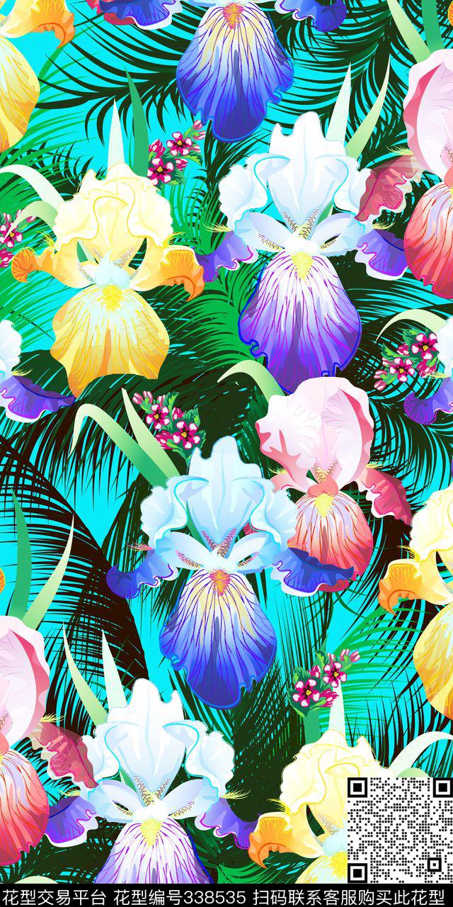 M-热带风/Tropical数码印花花型下载（图片编号: 338535） - 瓦栏（Walan）