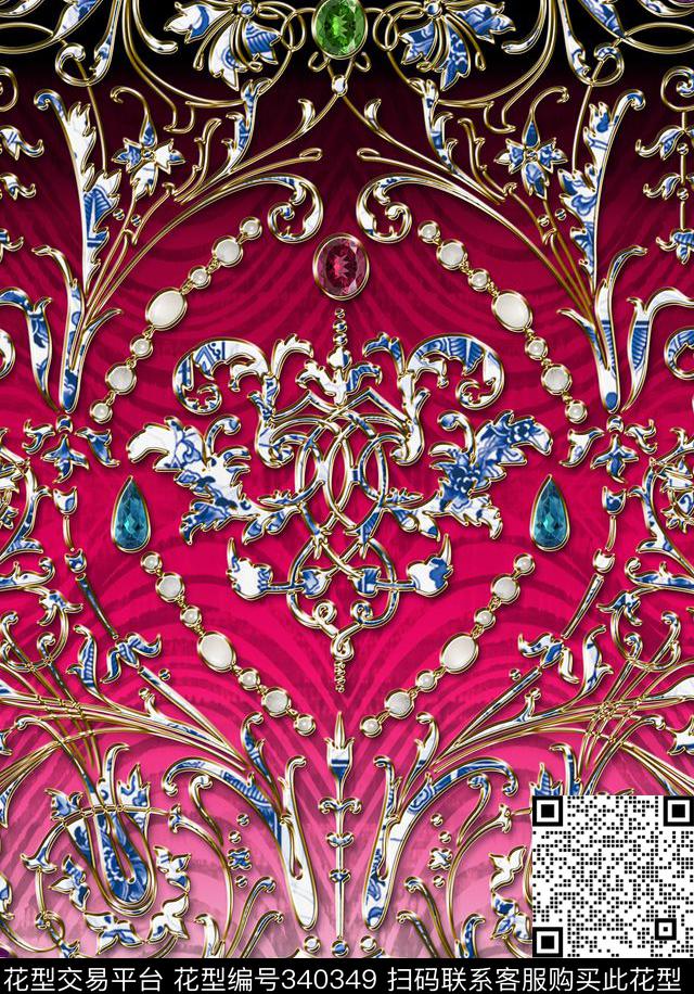 W-珠宝配饰/Jewellery数码印花花型下载（图片编号: 340349） - 瓦栏（Walan）