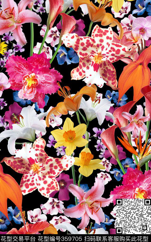 M-热带风/Tropical数码印花花型下载（图片编号: 359705） - 瓦栏（Walan）