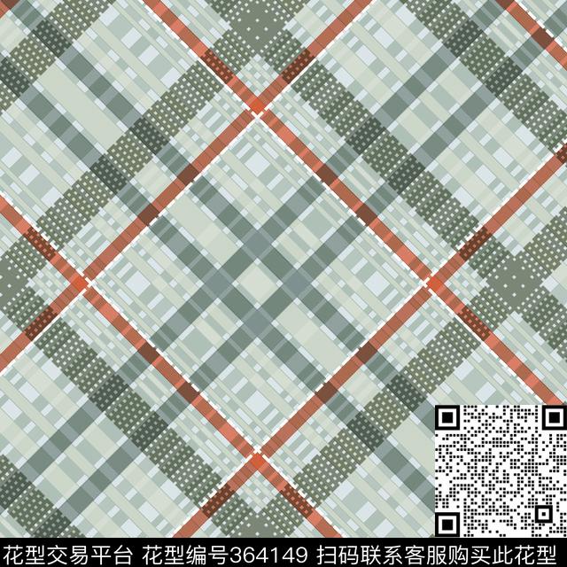 格子传统印花花型下载（图片编号: 364149） - 瓦栏（Walan）