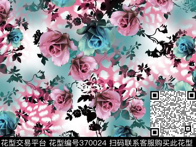 复古花卉立体数码印花花型下载（图片编号: 370024） - 瓦栏（Walan）