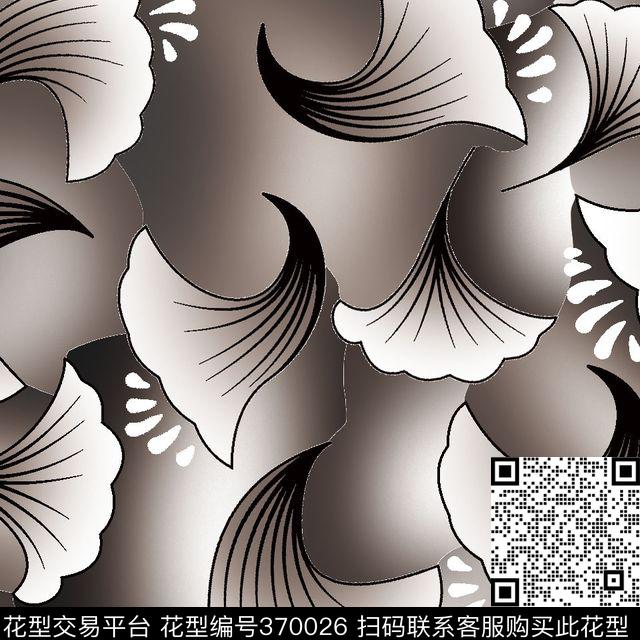 线条花瓣复古传统印花花型下载（图片编号: 370026） - 瓦栏（Walan）
