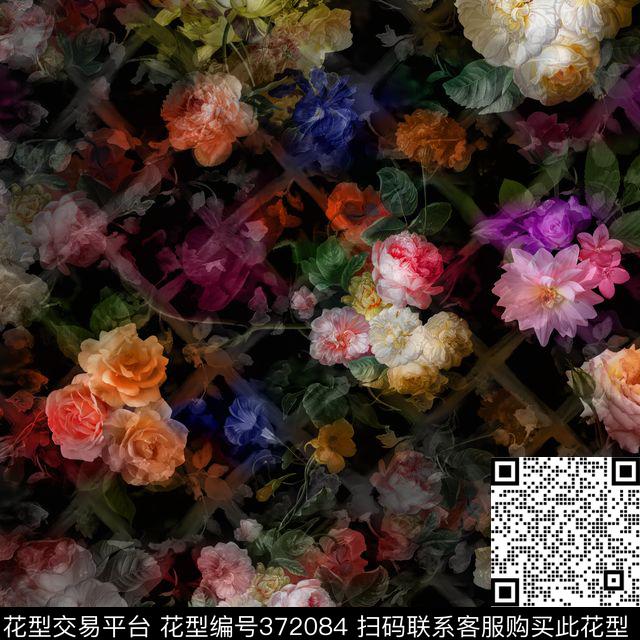 花卉时尚女装数码印花花型下载（图片编号: 372084） - 瓦栏（Walan）
