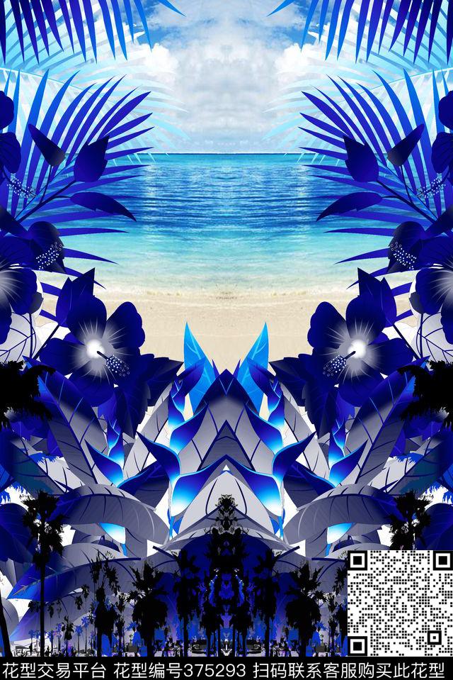 热带海洋海滩传统印花花型下载（图片编号: 375293） - 瓦栏（Walan）
