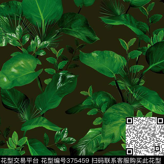 树叶植物叶子棕榈叶数码印花花型下载（图片编号: 375459） - 瓦栏（Walan）