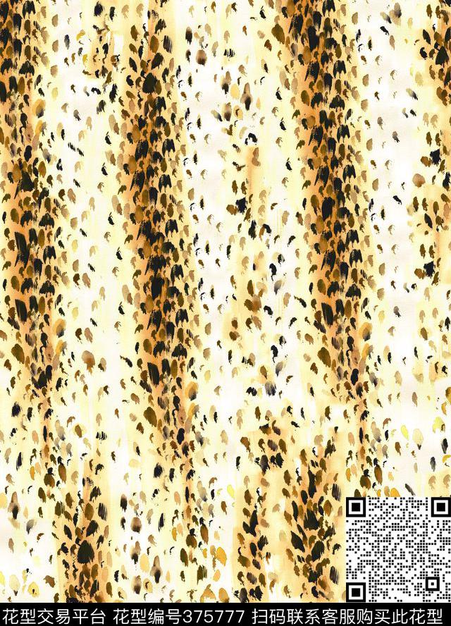 豹纹笔触条纹传统印花花型下载（图片编号: 375777） - 瓦栏（Walan）