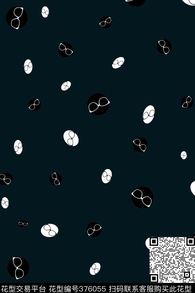 商务休闲波点眼镜传统印花花型下载（图片编号: 376055） - 瓦栏（Walan）