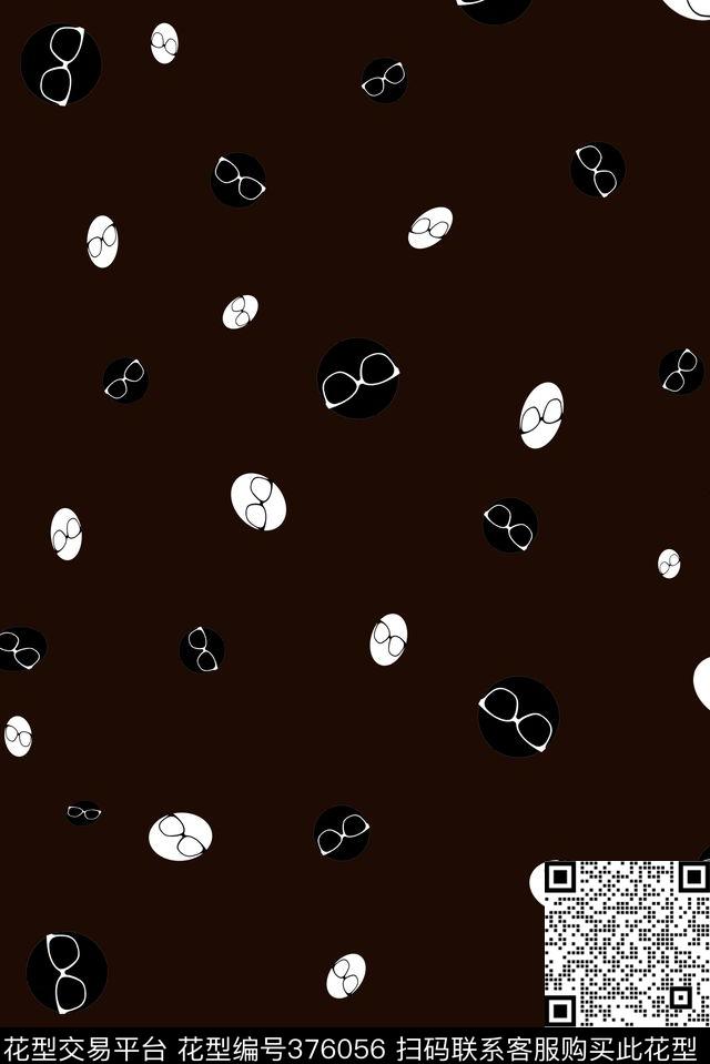 商务休闲波点眼镜传统印花花型下载（图片编号: 376056） - 瓦栏（Walan）