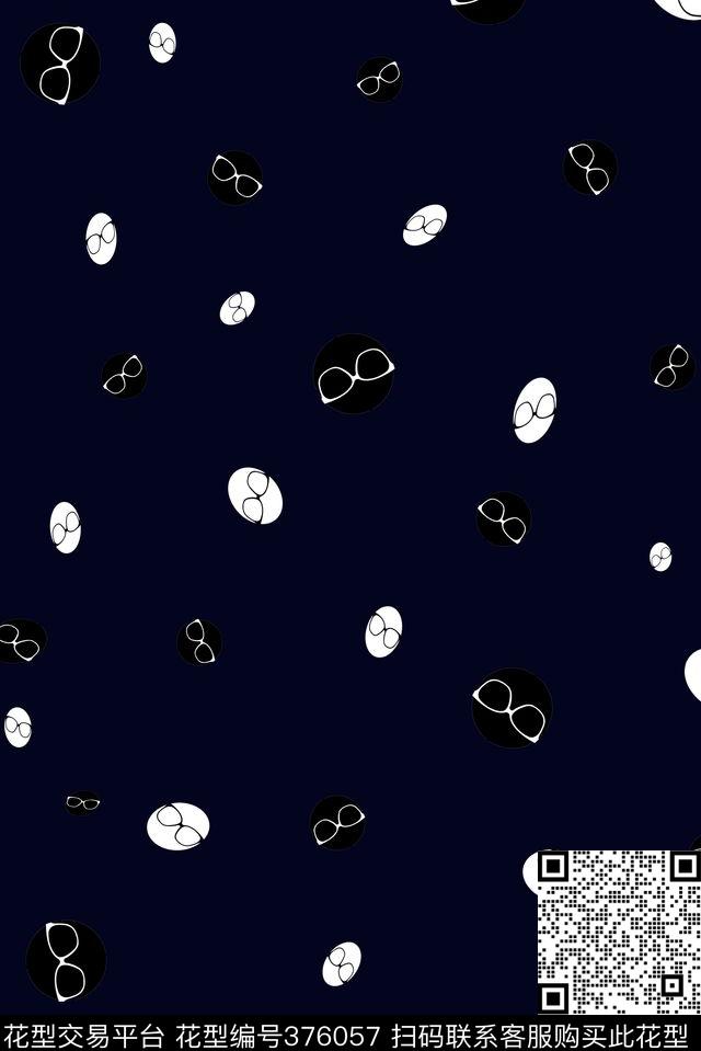 商务休闲波点眼镜传统印花花型下载（图片编号: 376057） - 瓦栏（Walan）