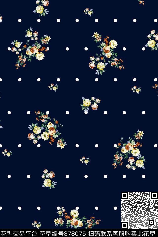 小碎花波点商务休闲数码印花花型下载（图片编号: 378075） - 瓦栏（Walan）