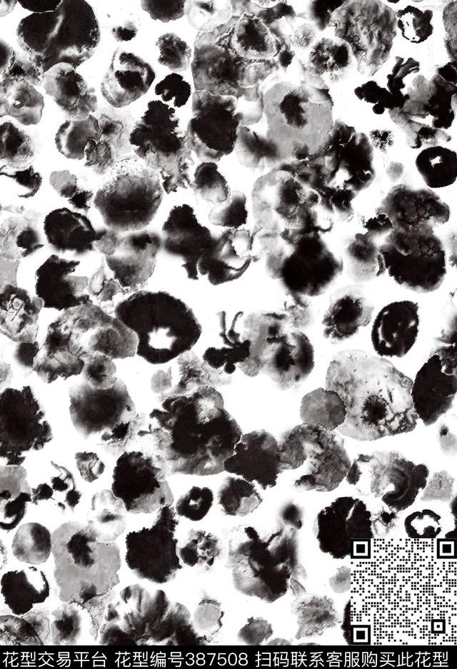 墨点抽象豹纹传统印花花型下载（图片编号: 387508） - 瓦栏（Walan）
