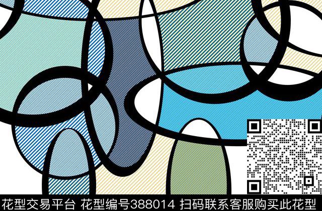 不规则几何色块现代简单传统印花花型下载（图片编号: 388014） - 瓦栏（Walan）