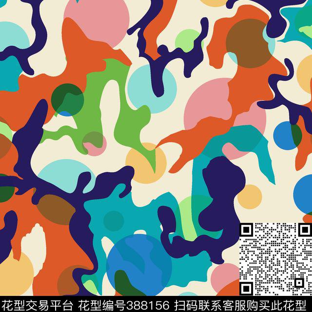 传统印花迷彩圆点几何几何传统印花花型下载（图片编号: 388156） - 瓦栏（Walan）