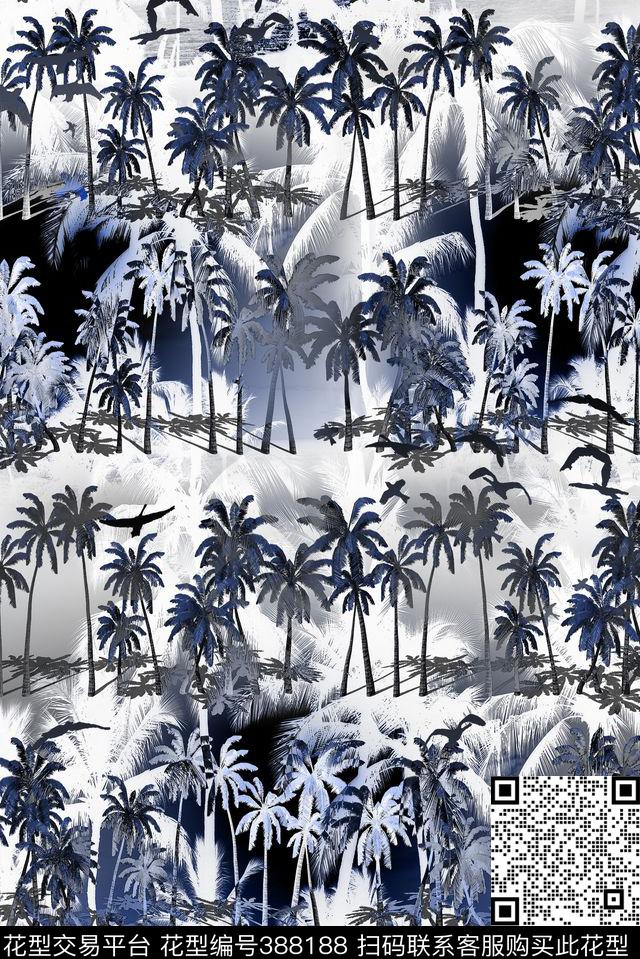 暗夜衬衣风范传统印花花型下载（图片编号: 388188） - 瓦栏（Walan）