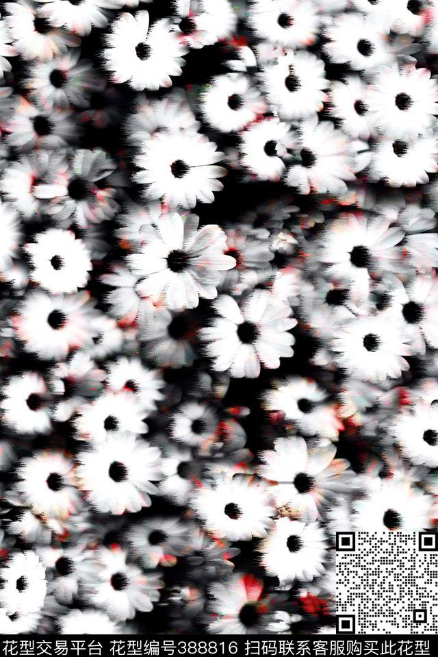 风中小碎花女装数码印花花型下载（图片编号: 388816） - 瓦栏（Walan）