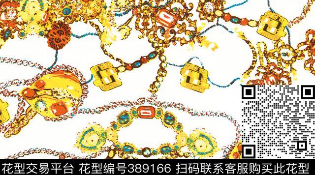 韩版匹布数码印花钻石传统印花花型下载（图片编号: 389166） - 瓦栏（Walan）