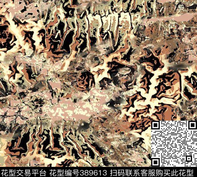中国风虎纹传统印花花型下载（图片编号: 389613） - 瓦栏（Walan）