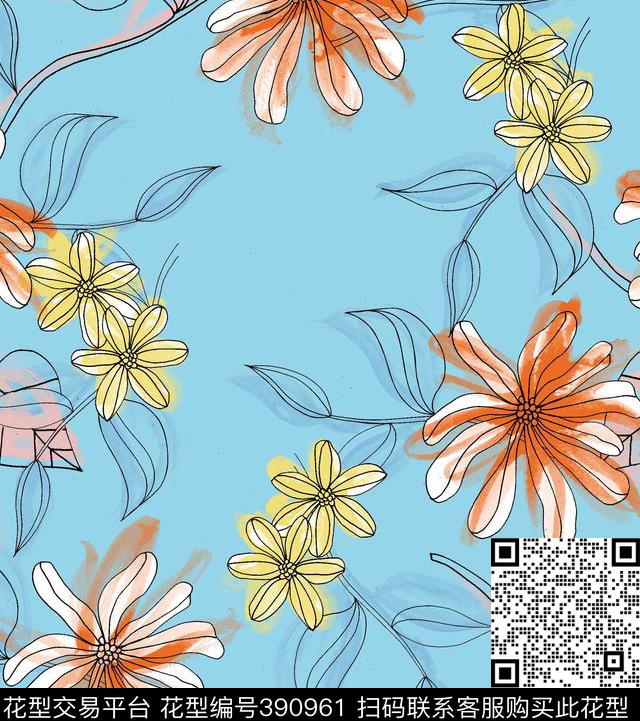 欧美清新传统印花花型下载（图片编号: 390961） - 瓦栏（Walan）