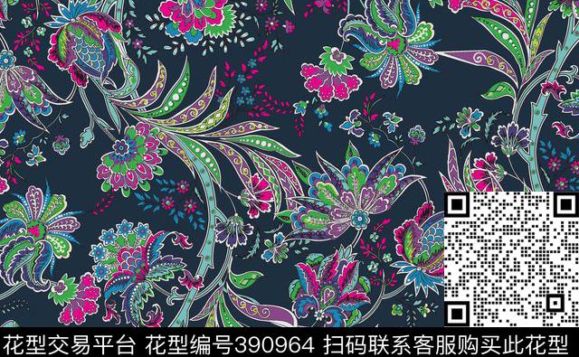 中国风清新传统印花花型下载（图片编号: 390964） - 瓦栏（Walan）