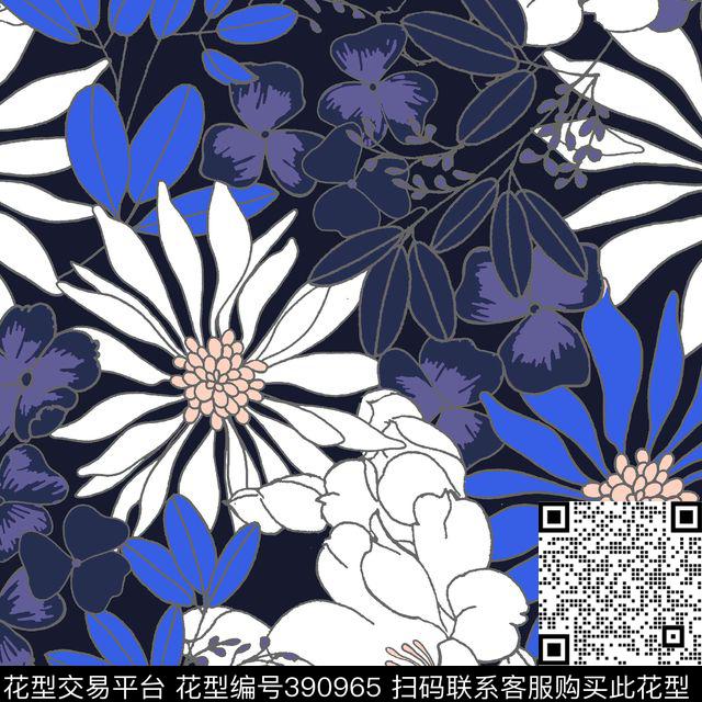 抽象清新传统印花花型下载（图片编号: 390965） - 瓦栏（Walan）