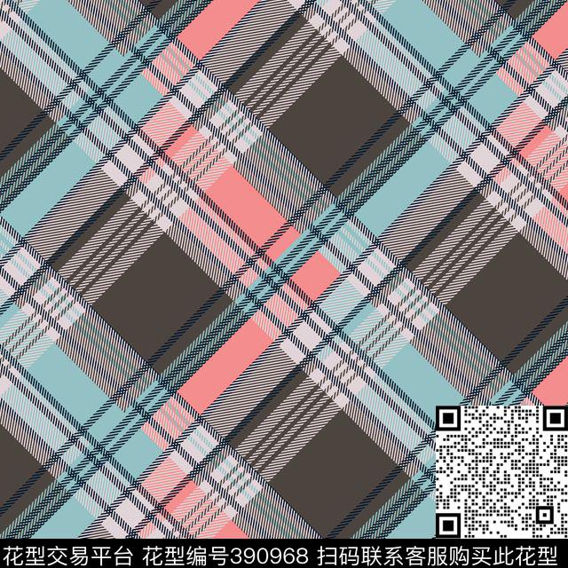 格子条格传统印花花型下载（图片编号: 390968） - 瓦栏（Walan）