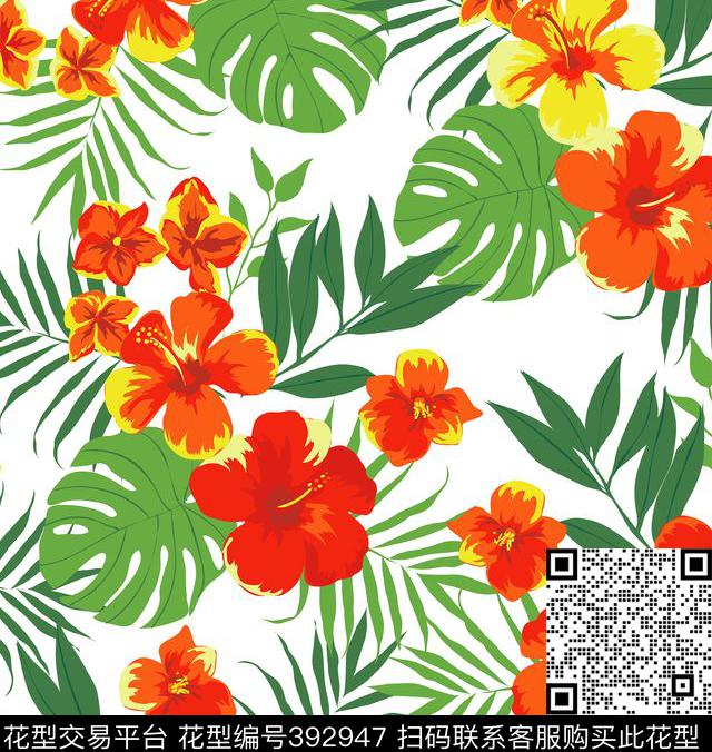 清新抽象传统印花花型下载（图片编号: 392947） - 瓦栏（Walan）