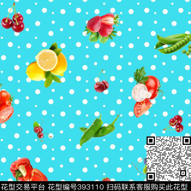 清新水果蔬菜数码印花花型下载（图片编号: 393110） - 瓦栏（Walan）