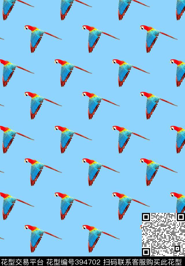 休闲动物鸟数码印花花型下载（图片编号: 394702） - 瓦栏（Walan）