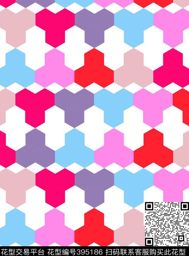 几何传统印花花型下载（图片编号: 395186） - 瓦栏（Walan）
