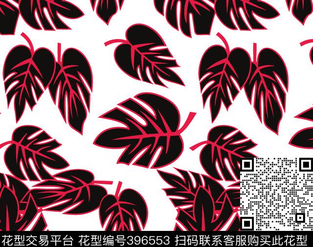清新叶子数码匹布印花传统印花花型下载（图片编号: 396553） - 瓦栏（Walan）