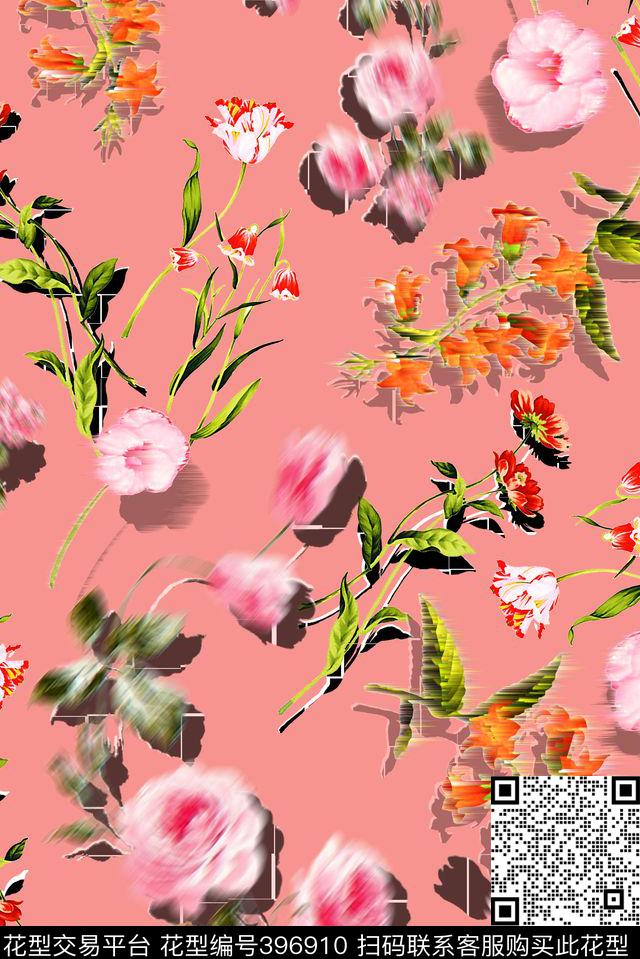 花卉3D春夏数码印花花型下载（图片编号: 396910） - 瓦栏（Walan）