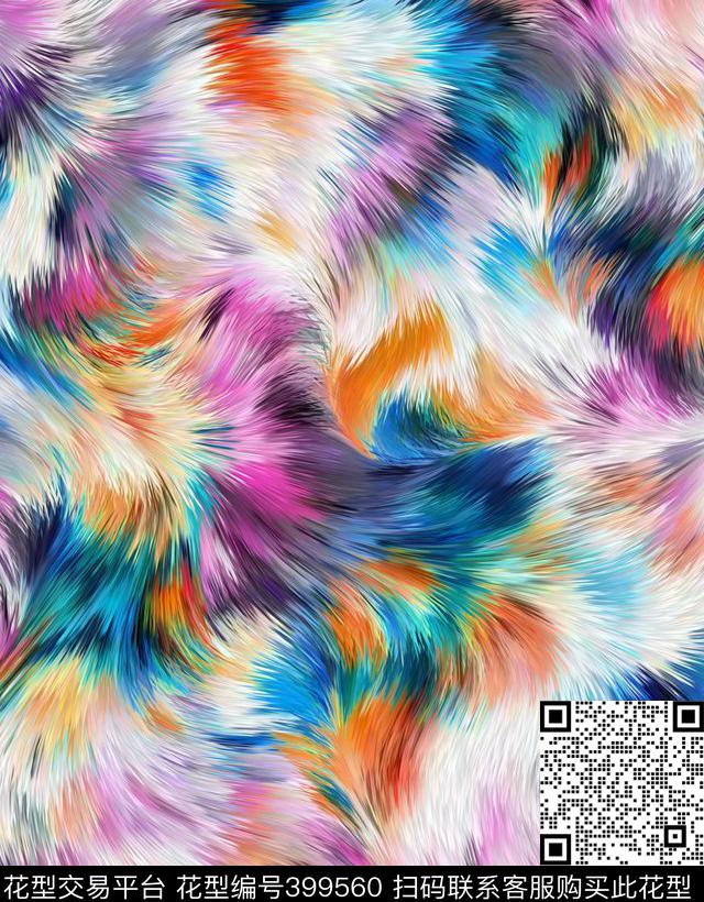 动物多彩渐变数码印花花型下载（图片编号: 399560） - 瓦栏（Walan）