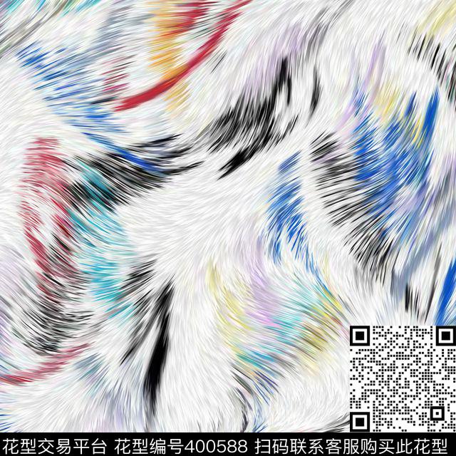 毛纹光感动物纹数码印花花型下载（图片编号: 400588） - 瓦栏（Walan）