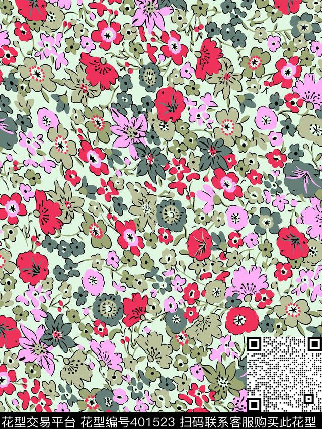 小碎花童装小碎花传统印花花型下载（图片编号: 401523） - 瓦栏（Walan）