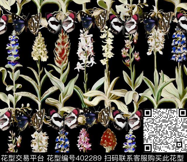 GUCCI2015复古花卉100元买断区数码印花花型下载（图片编号: 402289） - 瓦栏（Walan）
