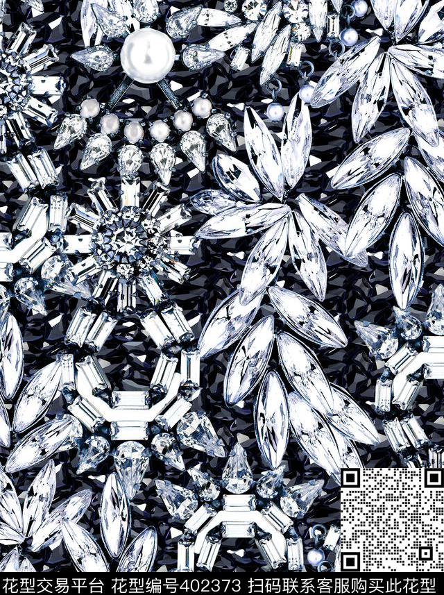 华丽宫廷风珠宝100元买断区数码印花花型下载（图片编号: 402373） - 瓦栏（Walan）