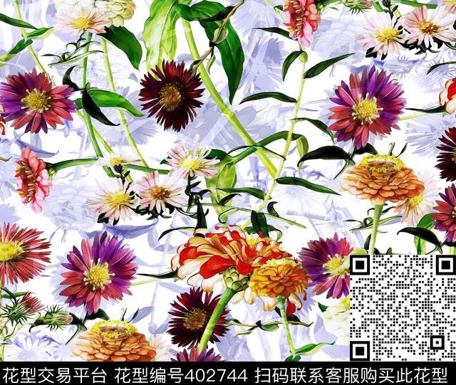 花卉清新100元买断区数码印花花型下载（图片编号: 402744） - 瓦栏（Walan）