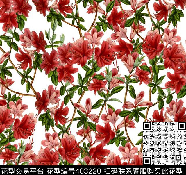 复古花卉100元买断区数码印花花型下载（图片编号: 403220） - 瓦栏（Walan）