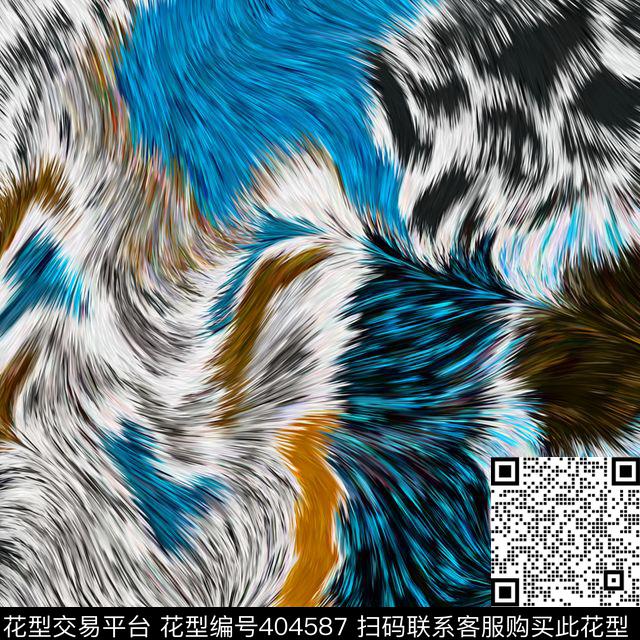 动物纹黑白女装数码印花花型下载（图片编号: 404587） - 瓦栏（Walan）