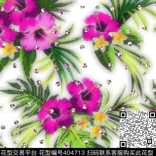 花卉女装热带数码印花花型下载（图片编号: 404713） - 瓦栏（Walan）