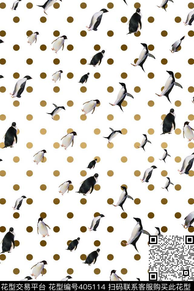 可爱女装企鹅数码印花花型下载（图片编号: 405114） - 瓦栏（Walan）