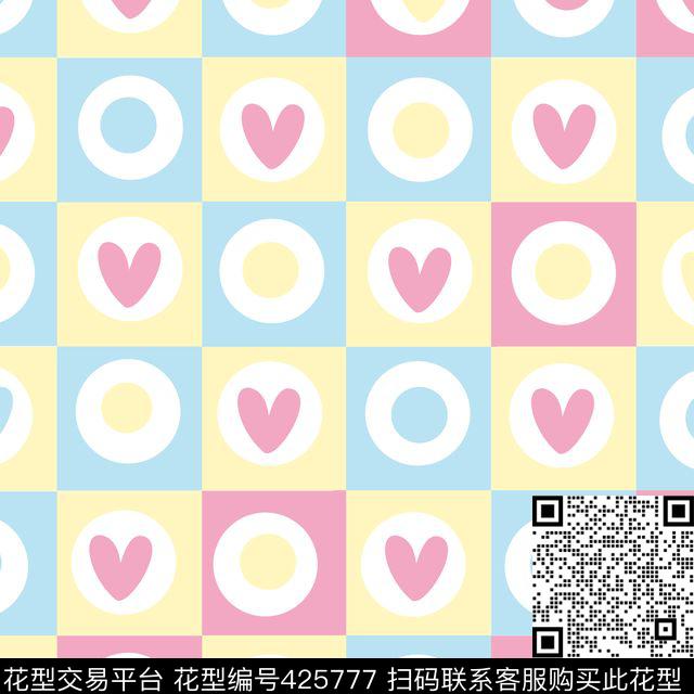 几何童装心形传统印花花型下载（图片编号: 425777） - 瓦栏（Walan）