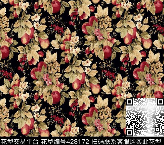 花卉手绘手绘花卉数码印花花型下载（图片编号: 428172） - 瓦栏（Walan）