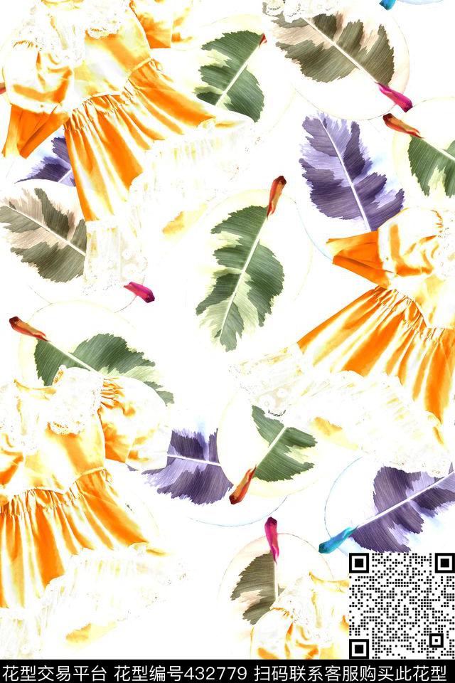 五彩色块过渡曝光数码印花花型下载（图片编号: 432779） - 瓦栏（Walan）