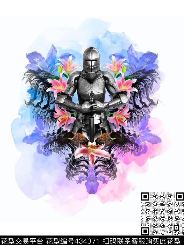 虎头花欧式复古风数码印花花型下载（图片编号: 434371） - 瓦栏（Walan）