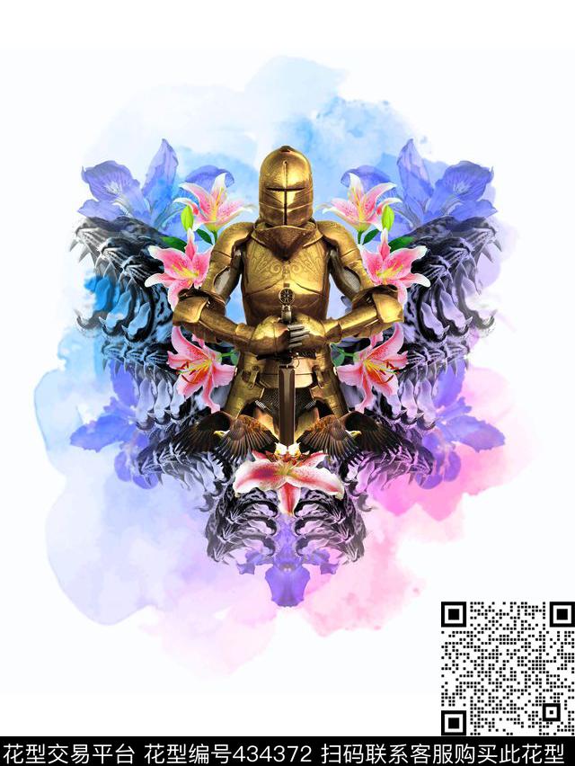 虎头花欧式复古风数码印花花型下载（图片编号: 434372） - 瓦栏（Walan）