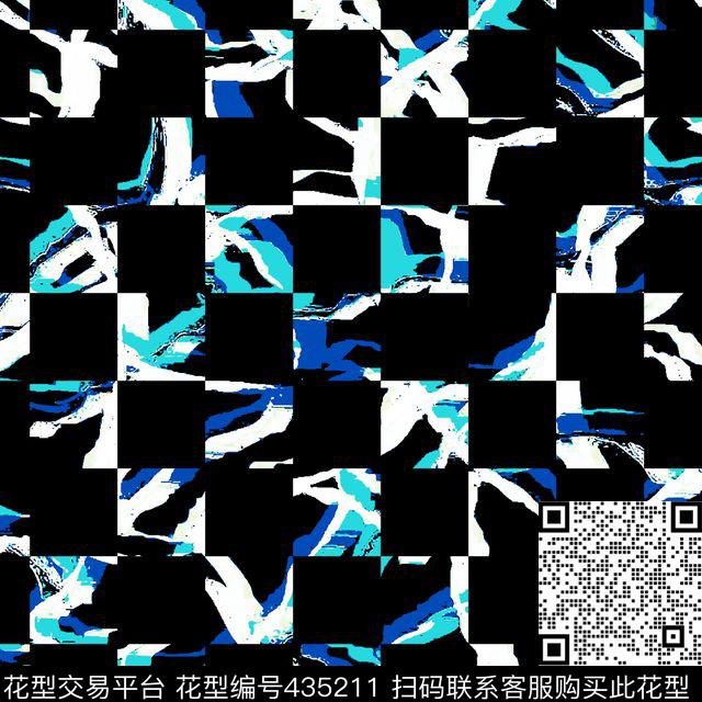 格子几何五彩传统印花花型下载（图片编号: 435211） - 瓦栏（Walan）