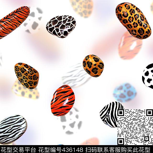 斑马纹豹纹彩绘数码印花花型下载（图片编号: 436148） - 瓦栏（Walan）