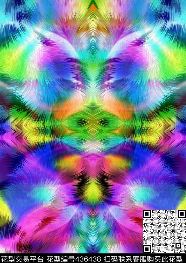 民族风情幻彩动物毛数码印花花型下载（图片编号: 436438） - 瓦栏（Walan）